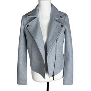 Lilla‎ P Moto Jacket Size Small Blue Zip Up Pockets